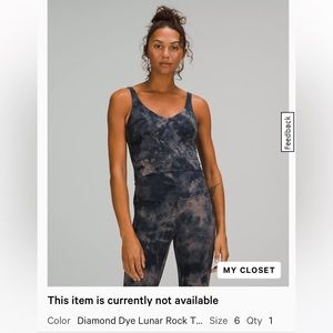 NWT Lululemon align tank diamond dye lunar rock/true navy size 6